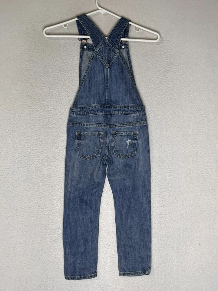 Mono de mezclilla suelto sin mangas azul Gap desgastado niñas talla X-pequeño Foto 3 de 4