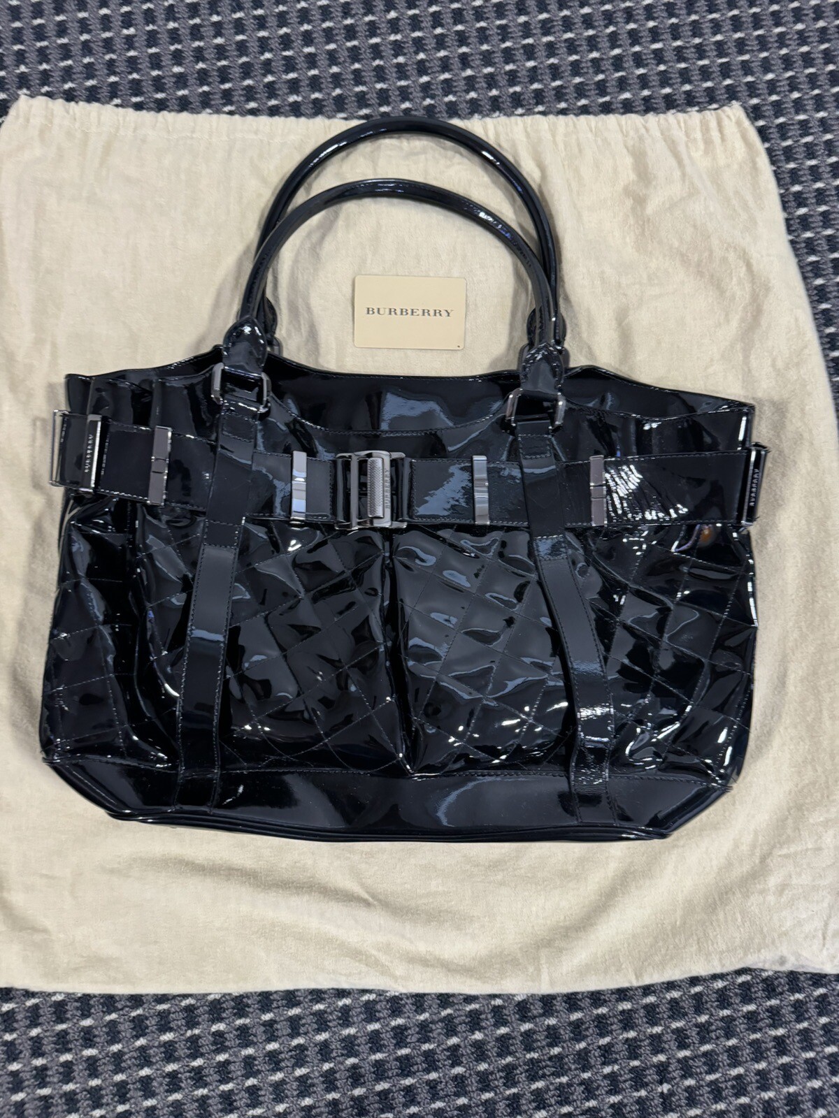 Authentic Burberry Shiny Calf Leather Shoulder Bag RRP $6800