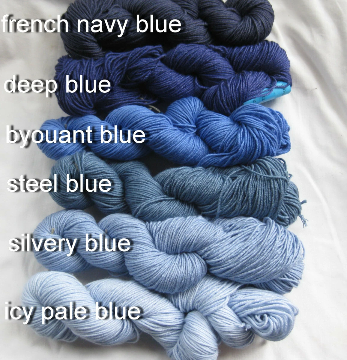 100gm Cashmere Silk Merino Wool 8ply Knit Hand-dyed Yarn Buoyant Blue 225m