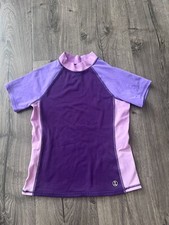 Lands' End Girl Swim Rash Guard Shirt - Purple Size 7-8