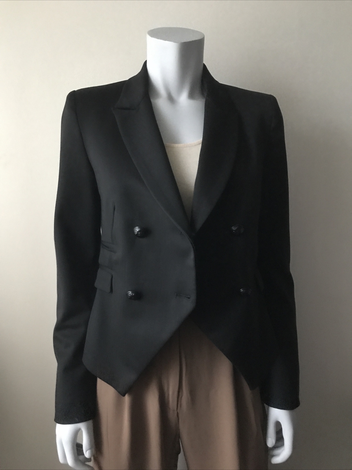 ZARA BASIC Black Double Breasted Short Blazer/Tux… - image 7