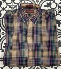 Chaps Ralph Lauren Plaid Button Down Mens Long Sleeve Shirt XL