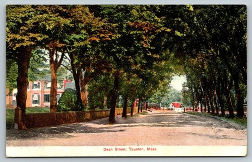 Dean Street Taunton Massachusetts Postcard c1915