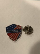 1990's Citizenship Enamel Silver Tone Metal Pin Pinback Made in USA Collectible