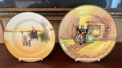 Two Antique Vtg Royal Doulton Coaching Days  Plates