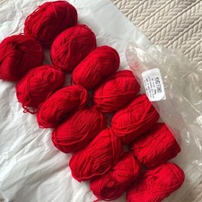 Wool Yarn Mixed Fibres 13 X 50g In Red