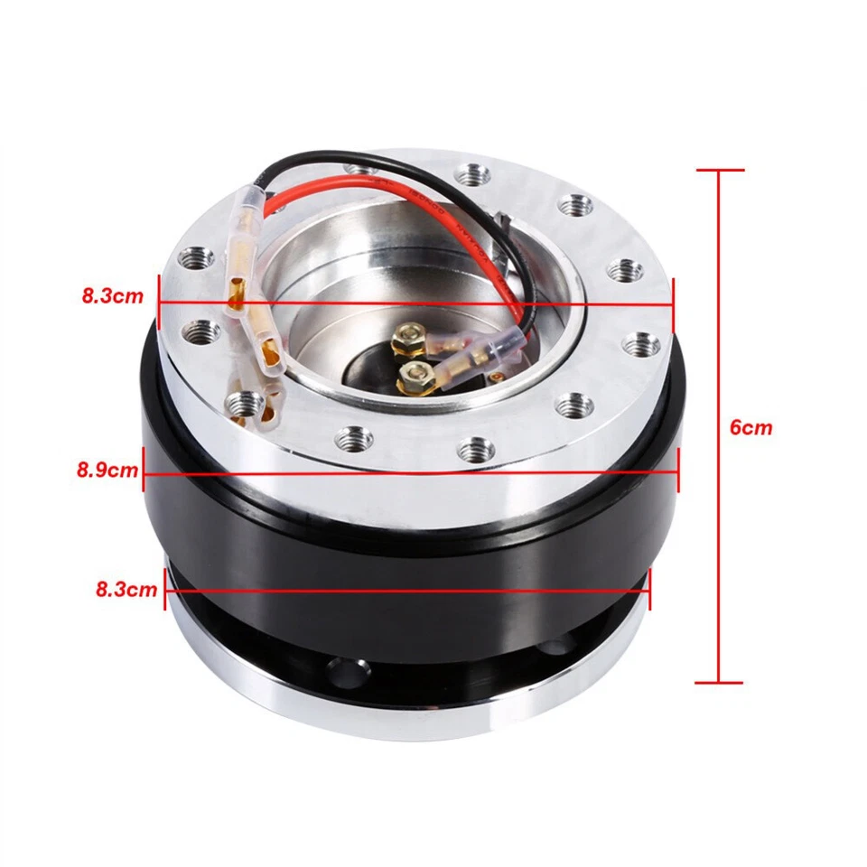 Black Quick Release Boss Kits 6 Hole Steering Wheel Hub Adapter Car Accessories - Image 2 of 4