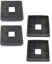 RV Bumper End Caps Rubber Plug Cover 4" Square Vented Camper Trailer - 4 Pack