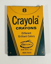 Binney & Smith Crayola Crayons No 8 Used Original Box Vintage Colors Made In USA
