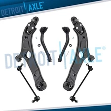 6pc Front Lower Control Arms Tie Rods Sway Bars for Hyundai Sonata Kia Optima