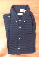 GAP LONG SLEEVE CHECK SHIRT SIZE XL STANDARD FIT STRETCH BLUE MOTIF NWT