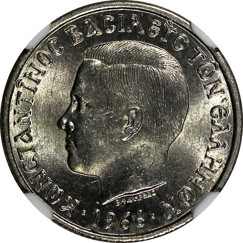 Greece Constantine II Copper-Nickel 1966 50 Lepta NGC MS65 GEM BU KM# 88 (001) - Picture 4 of 5
