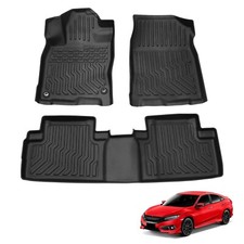 For 2016-2021 Honda Civic All Weather Floor Mats 3d Tpe Floor Mats 3pcs Set