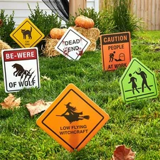 Hauntlook Halloween Monster Road Sign Themed Yard Signs