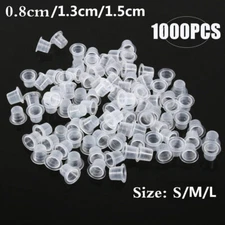 1000Pcs Plastic Small Medium Large Tattoo Ink Cups Caps Pigment Supply US SHIP