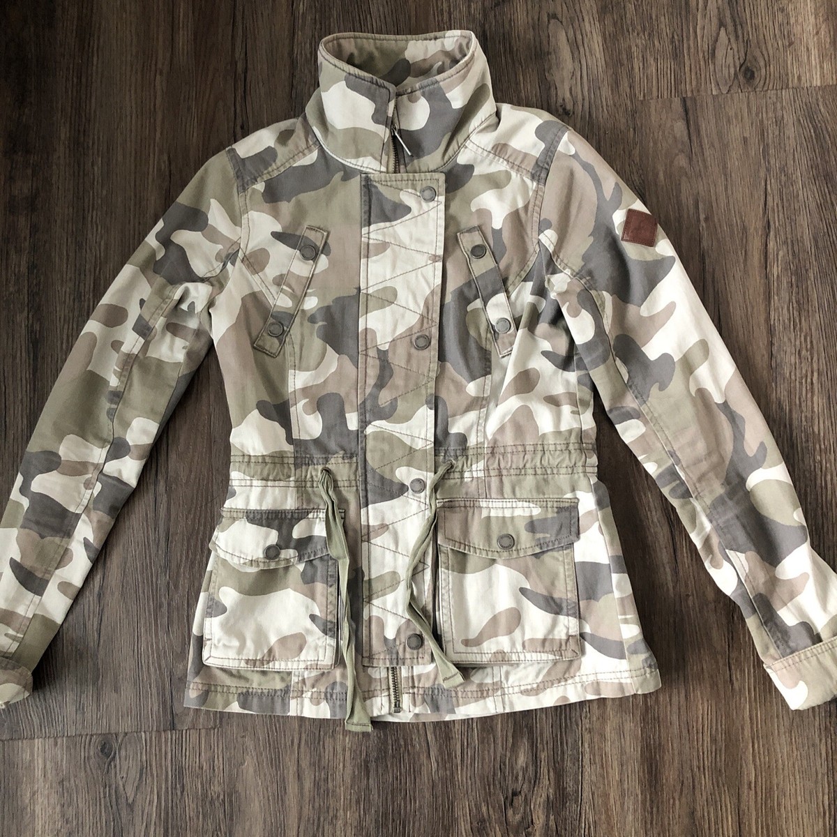 【Hollister】All-Weather Jacket L 迷彩柄 HOLLISTER ALL WEATHER FLEECE LINED JACKET COAT CAMO MENS
