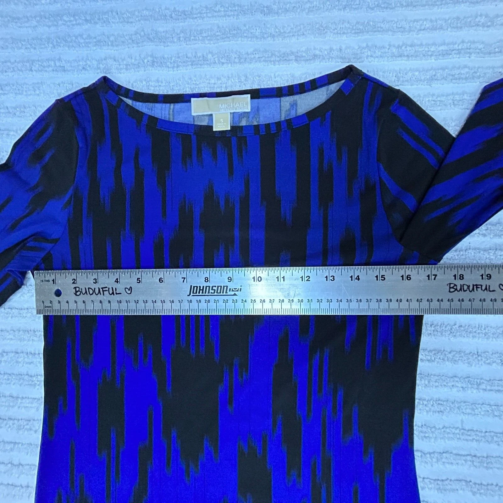 Michael Kors Mini Abito Tubino Donna Manica Lunga Ikat Dark Zurite Small