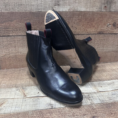 Men's Ankle Leather Boots-Loots, Folklorico Flamenco Dance Black Botin Mex E-127