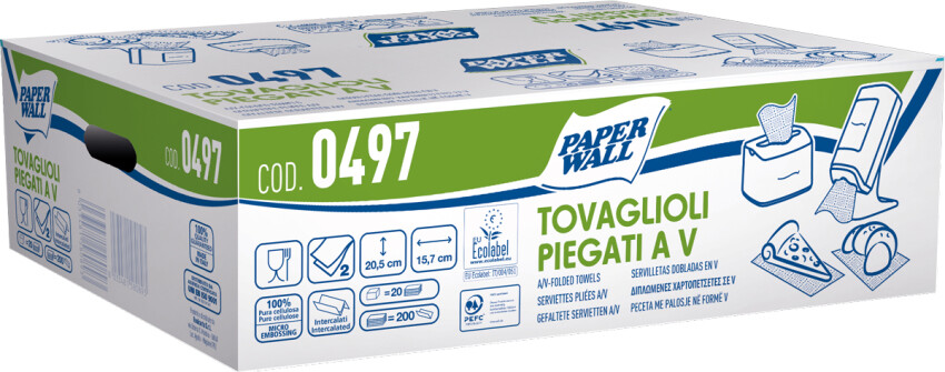 Servilletas Asador Intercalati Doblado A V 16x21 CM 4000Pz - Paperwall