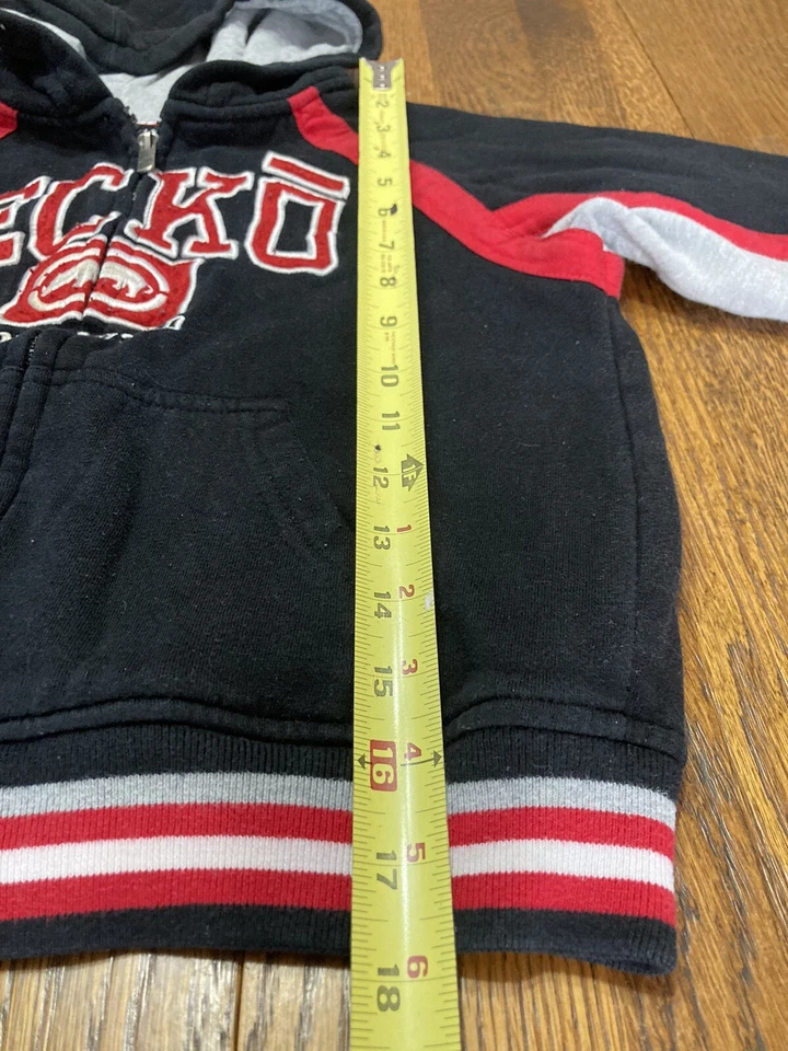 Винтажная толстовка с капюшоном для мальчиков Ecko Unlimited Rhino серая черная размер 5 молодежная D5 - Изображение 4 из 4