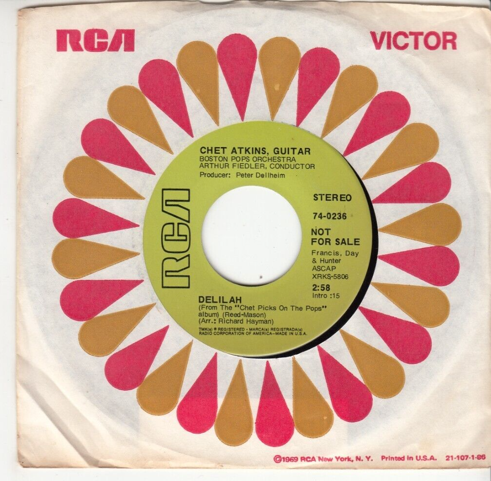 CHET ATKINS - ODE TO BILLY JOE/DELILAH - PROMO RCA RECORDS 45