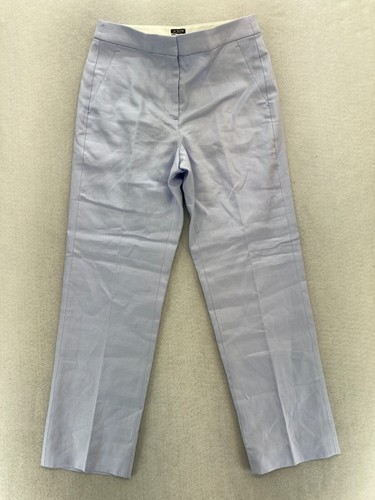 J.Crew Kate Dress Pants Women's 4 Light Purple Linen Blend Straight Leg Mid Rise