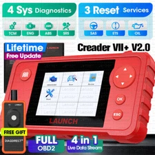Genuine LAUNCH X431 Creader VII+ 7 Plus Code Reader OBDII Scanner ABS SRS Engine