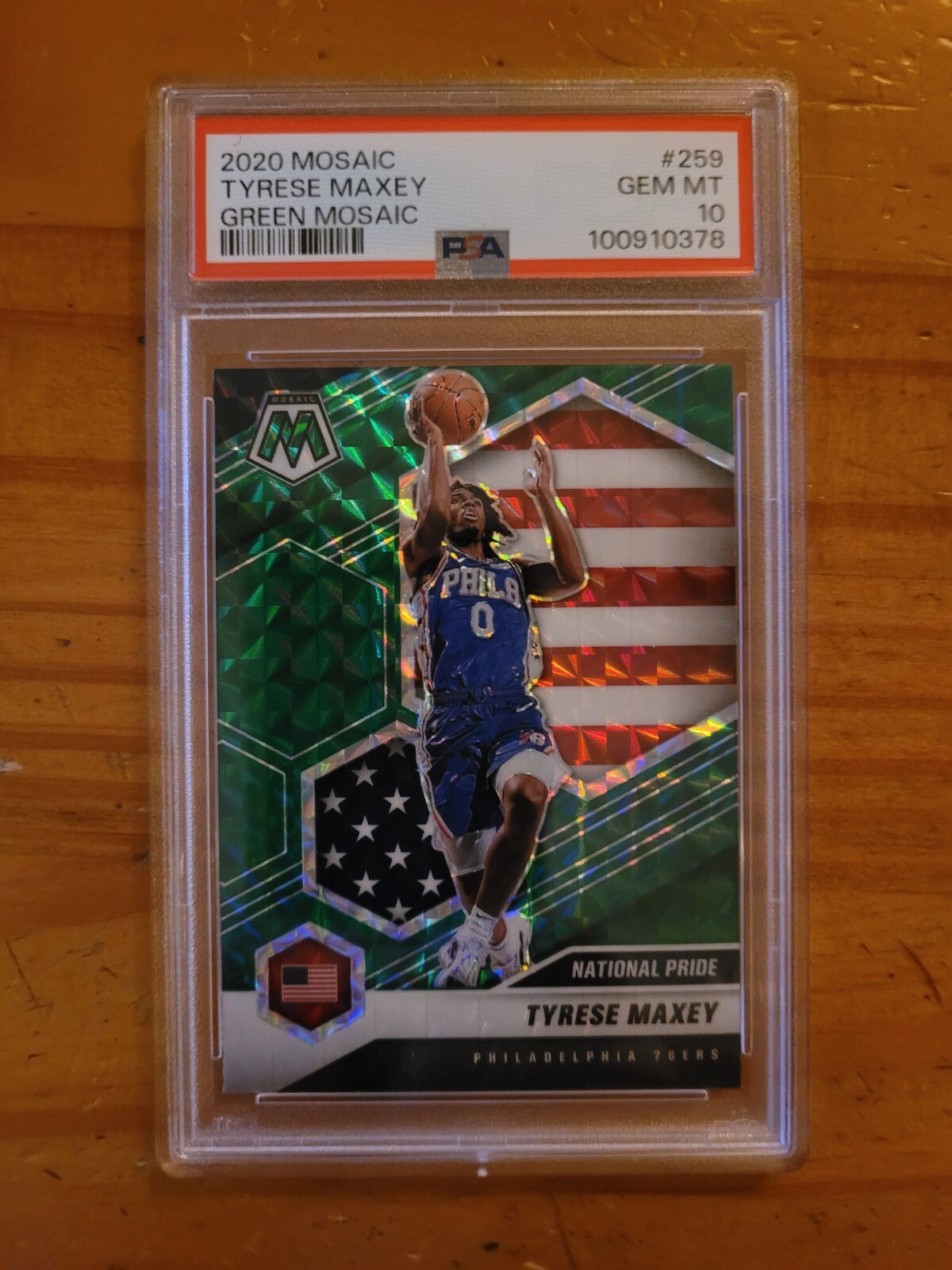 2020-21 Mosaic Green #259 Tyrese Maxey Rookie Card PSA 10 Gem Mint