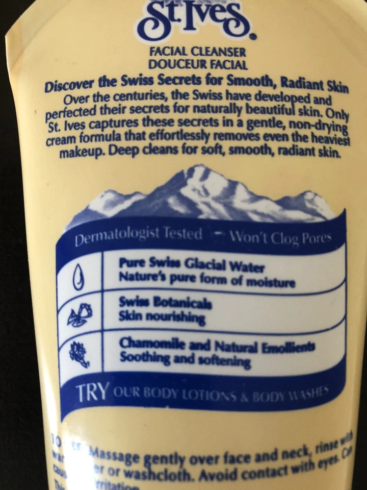 Limpiador desmaquillante marca St. Ives fórmula suiza tubo descontinuado 6 OZ RARO Foto 4 de 4