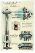 Space Needle, Seattle, Washington State, Construction Info -- Technical Postcard