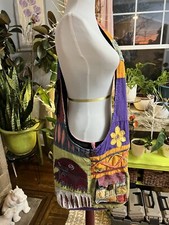 boho fabric sling crossbody hippie bag purse
