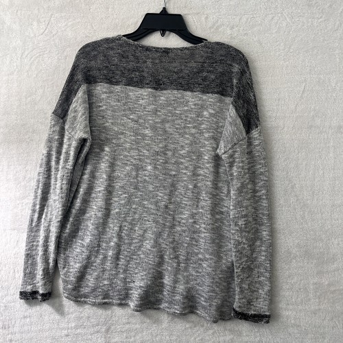SnoSkins Womans Sweater Top Gray Medium Solid Long Sleeve Round Neck Pullover - Picture 6 of 6