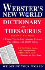 Webster's New World Dictionary and Thesaurus, 2nd Edition - Hardcover - GOOD