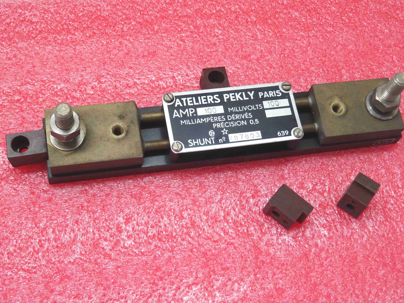 Shunt Ateliers Pekly Paris 100A 100mV de précision 0.5 pour mesure de courant
