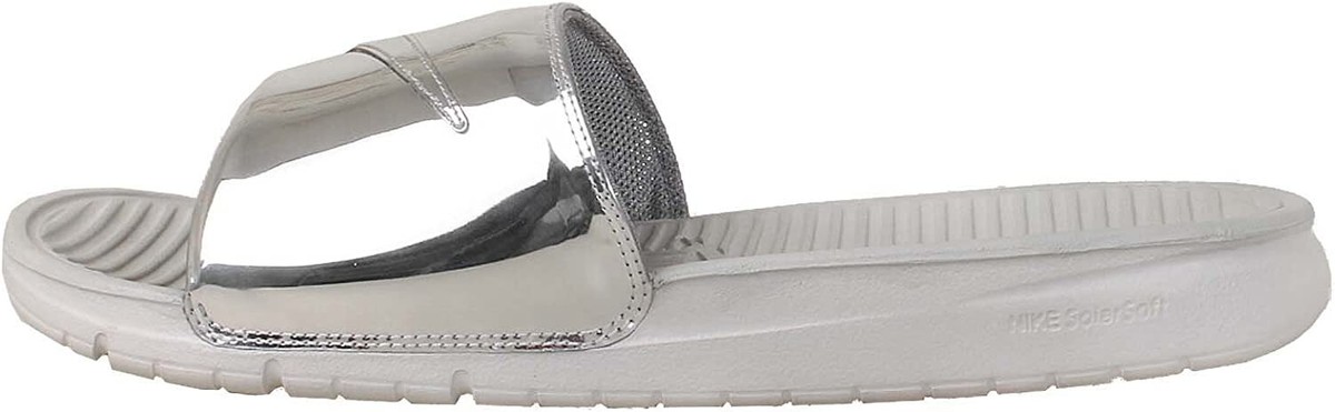 【新品】NIKE BENASSI SOLARSOFT SLIDE SP 26cm NIKE BENASSI SOLARSOFT SOLID SP 'LIQUID SILVER' METALLIC SLIDES