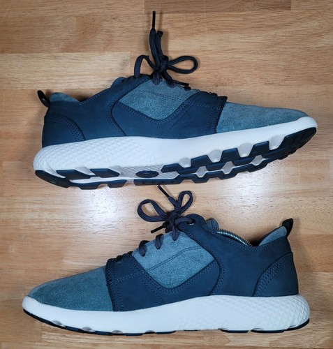 TIMBERLAND BLUE SUEDE LEATHER SNEAKERS NAVY BLUE NUBUCK A10BS A1919 Men's Size 9 - Photo 10/12