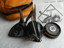 Mulinello da spinning Orvis 100 vintage, bobina extra, custodia in pelle, istruzioni