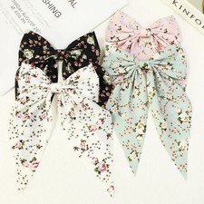 Fashion Ribbon Floral Bow Hair Clips for Women Big Large Bow Hairpins Girls