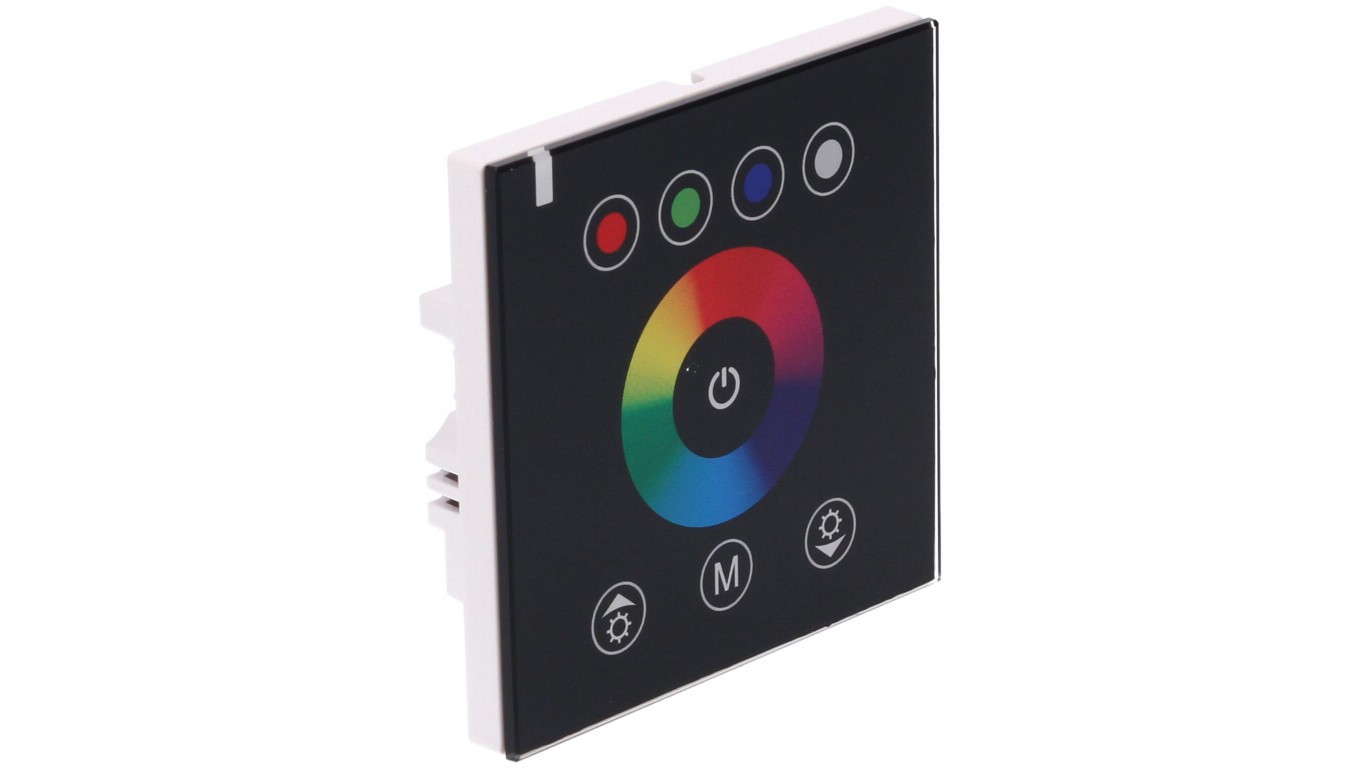 LED Controller RGB Panel 3x4A Black v2 12-24V PR-RGB-144-WALL-B2