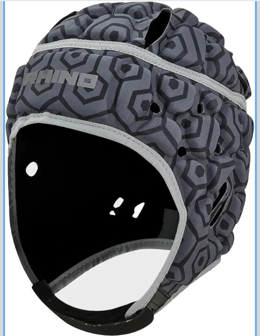 Rhino Pro Head Guard Junior Black/Grey Large Youth New