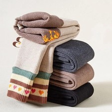 New Winter Thickening Warm Pants for Girls 3-12 Year Stripe Leggings Children Gi