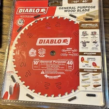 Diablo Laser Cut Red General Purpose Wood Saw Blade D1040W 10-1/4" 40T Circular 