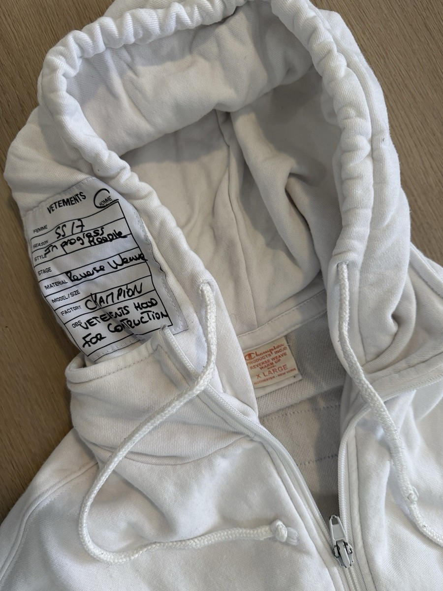 Vetements x Champion SS17 Reverse Weave In Progress Hoodie XL