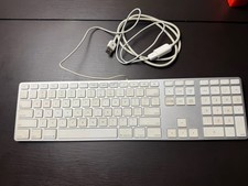 Apple A1243 USB Wired Keyboard Aluminum Slim with Numeric KeyPad 2x USB Hub