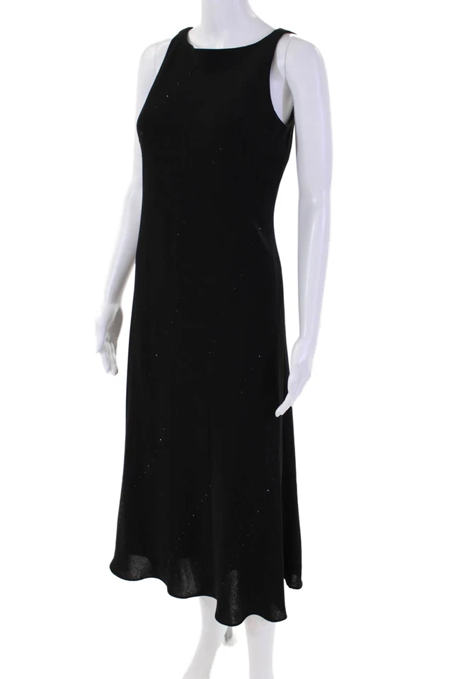 Vestido maxi Jones New York feminino gola barco enfeitado preto tamanho 4 - Imagem 2 de 4