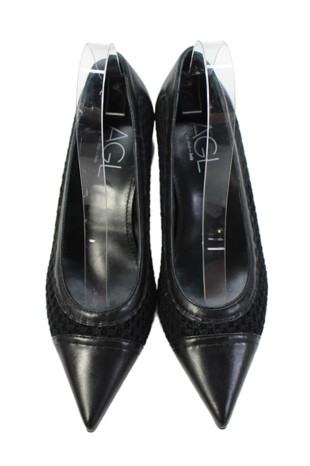 AGL Mujer Punta Punta Tejido Detalle Sin Cordones Negro Sólido Talla 38 EUR Foto 2 de 4