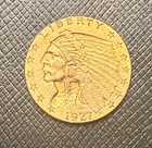 US 1927 Gold $2 1/2 Dollars Indian Head Circulated