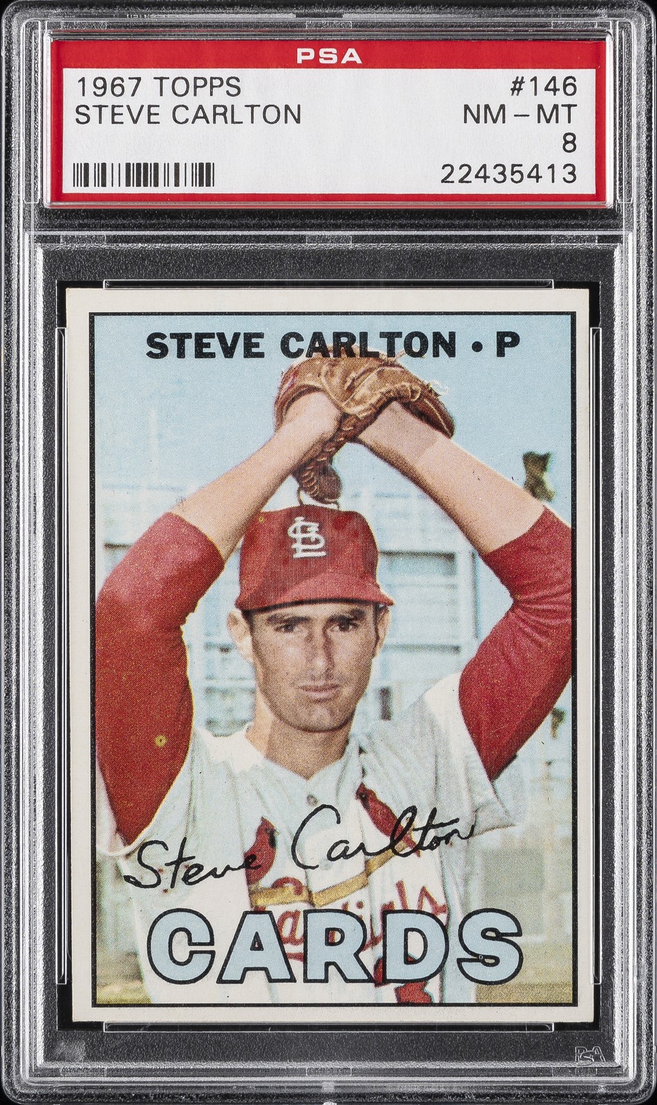 1967 TOPPS #146 STEVE CARLTON PSA 8