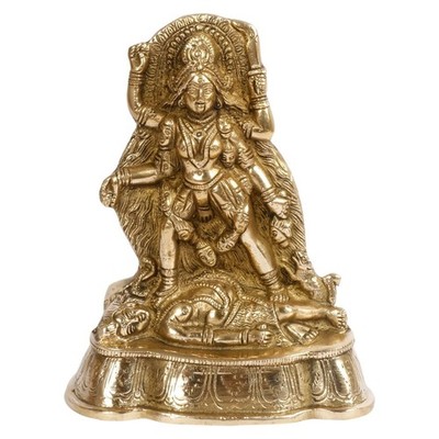 Messing Maa Kali Statue Adi Shakti Göttin Figur Idol Aadya Chamunda Kamakshi