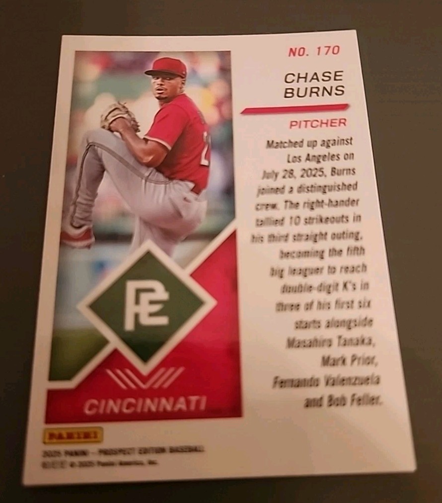 2025 Panini Prospect Edition - Chase Burns #170 RC